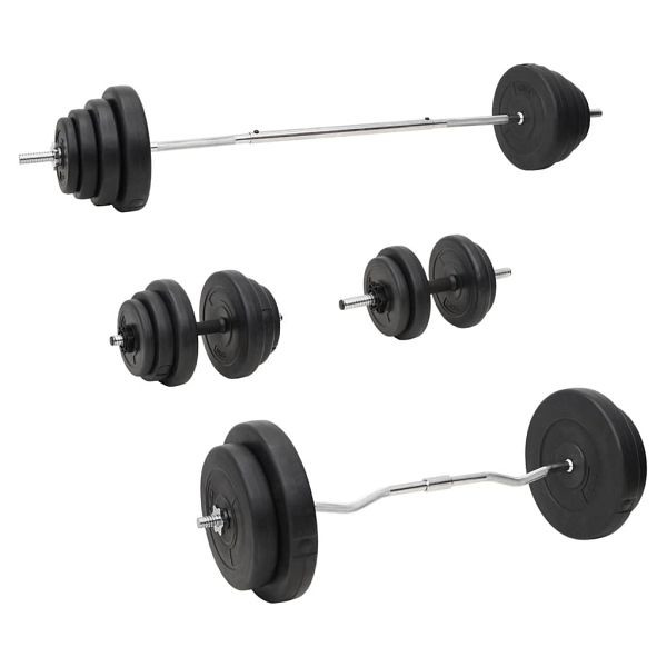 vidaXL Langhantel und Kurzhantel mit Gewichten 120 kg, 3145031