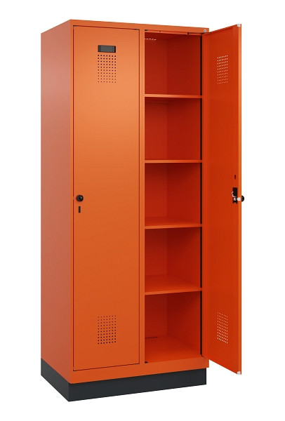 C+P Wäsche-Spind Evolo PLUS, mit Sockel, 2 Abteile, 1950x800x500mm, 2004/2004, Verschluss Drehriegel, Ablageböden 8, 049020-22B S10023