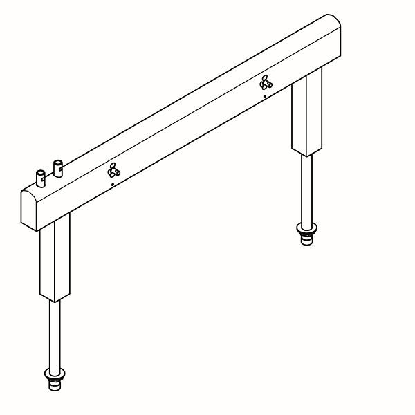 KWC Armatureneinheit, Edelstahl, doppelreihig, 4 Waschplätze, 1400 mm, Wasserans oben, 2030070532
