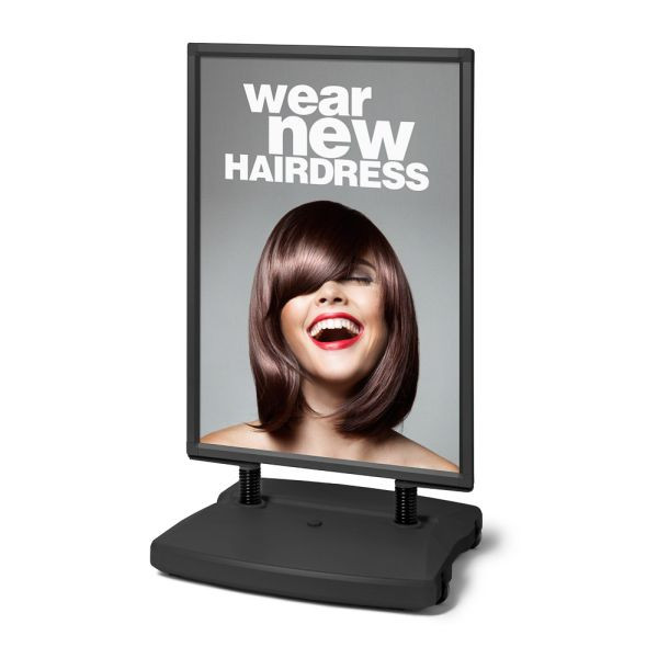 Showdown Displays Windtalker City (Schwarz), Kundenstopper A0 wetterfest, WTRA0BLK