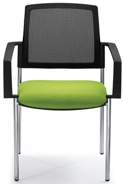 Deskin Besucherstuhl VALERA 4, Apfelgrün, 630 x 630 x 940 mm, Gestell: Verchromt, Sitz und Rücken mit Polster, VE: 2 Stück, 278994