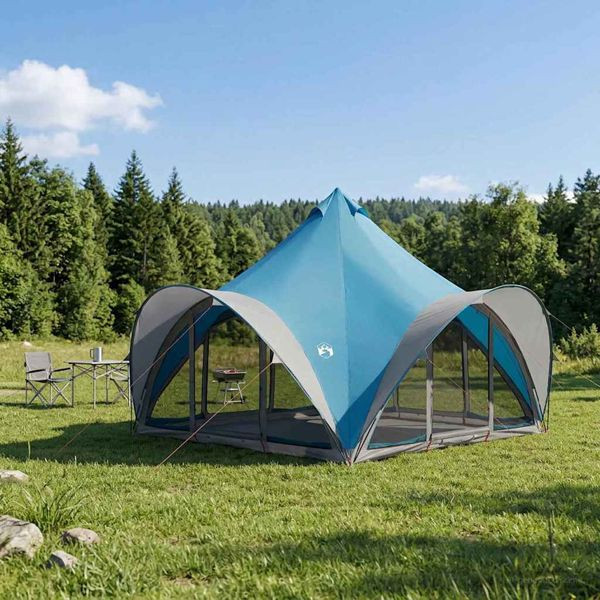 vidaXL Tipi Zelt mit Dach Blau 6-Personen Polyester und Stahl, 42028624