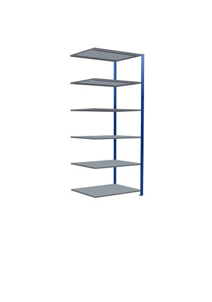 Schulte Anbauregal, Steckregal MULTIplus330, 2500 x 1000 x 800 mm, 6 Fachböden, Kreuzstrebe, RAL 5010 enzianblau/verzinkt, 13986-B