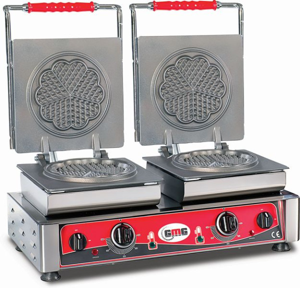 GMG Waffeleisen Amore-S, 2x (Ø 16cm), wechselbare Backplatte sehr einfach Montage, 50° bis 300°C, leichte Reinigung, WE-21S