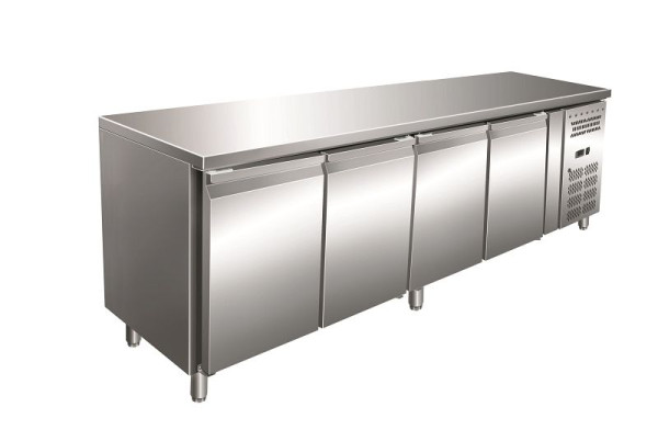 Gastro-Inox Edelstahl GN Kühltisch mit 4 Türen, Umluftkühlung, 202.240