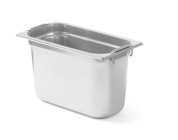 Hendi GN-Behälter mit einklappbaren Griffen, Profi Line, GN 1/3, 3,9L, 325x176x(H)100mm, 803264