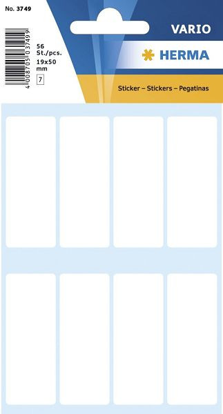 HERMA 3749 Vielzwecketiketten weiß 19x50 mm Papier matt 56 St., VE: 10 Stück, 3749