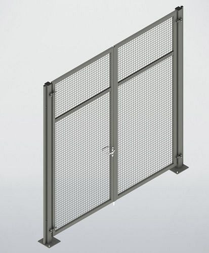 TTS Trennwandsystem 9200, Doppelflügeltor, B 3000, H 2950 mm, staubgrau, 285321
