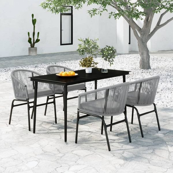 vidaXL 5-teilig Garten-Essgruppe Grau, 3099253, 8720286912270