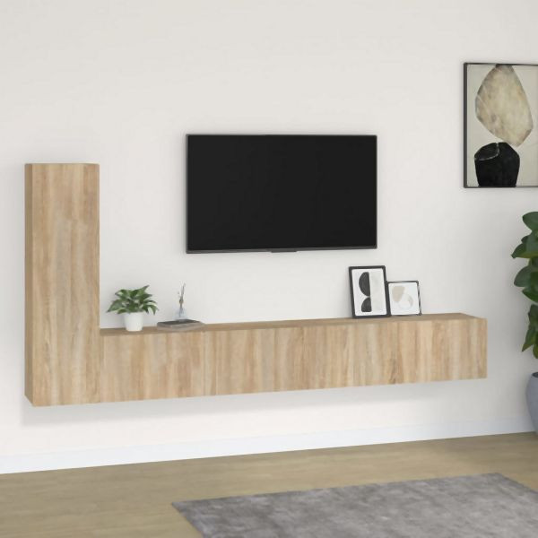 vidaXL 3-tlg. TV-Schrank-Set Sonoma-Eiche Holzwerkstoff, 3114320
