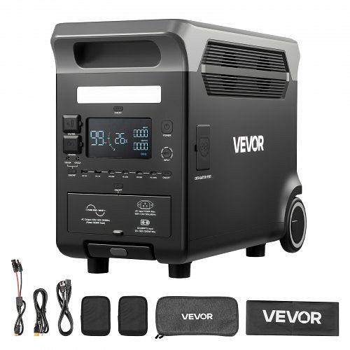 VEVOR tragbare Powerstation 3600W, 3840Wh, Solargenerator, 10 Ausgänge, 6 einstellbare Eingangsleistungen, LiFePO4-Batterie, KZSCNDYZJ384XV0W5001V2