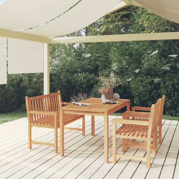 vidaXL 4-teilig Garten-Essgruppe Massivholz Teak, 3157163