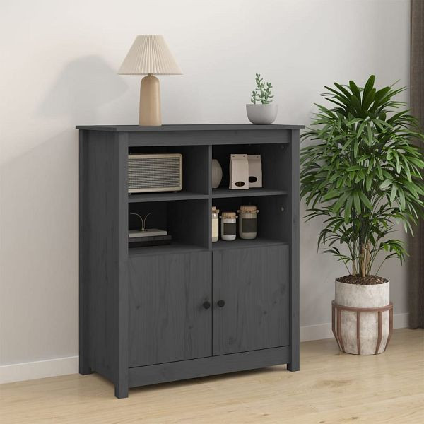 vidaXL Sideboard Grau 83x41,5x100 cm Massivholz Kiefer, 821514