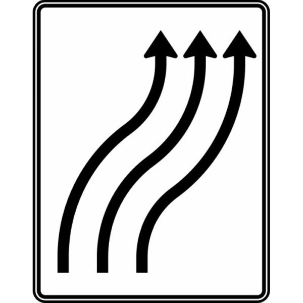 Stein HGS Verschwenkungstafel dreistreifig nach rechts, RA1/Flachform 2mm, ohne Entfernungsangabe, 1600x1250mm, 511-22-111