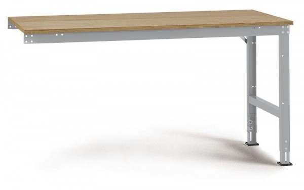 Manuflex Arbeits-Anbautisch UNIVERSAL Standard mit Multiplexplatte, BxTxH = 1000 x 600 x 760-870 mm, Alusilber, AU6005.9006