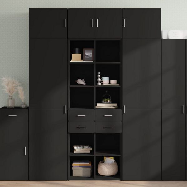 vidaXL Hochschrank Schwarz 70x42,5x225 cm Holzwerkstoff, 3281337