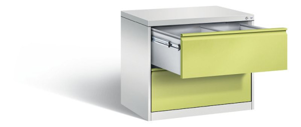 C+P Hängeregistraturschrank Acurado, H733xB787xT590mm, Farbe: Lichtgrau / Viridingrün, Griffleiste, 12912-312 S10091