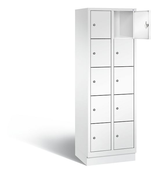 C+P Schließfachschrank Evolo, H1800xB610xT500mm, Farbe: Verkehrsweiß, 48020-205 S10176