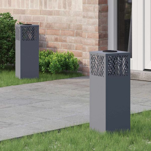 vidaXL Solar LED Weg Licht 2 pcs Anthrazit Kalt gewalzter Stahl, 879725