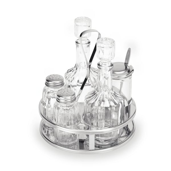 WAS Menage, 5-teilig, Essig & Öl, Salz & Pfeffer, Senfglas, Chromnickelstahl, 1480005