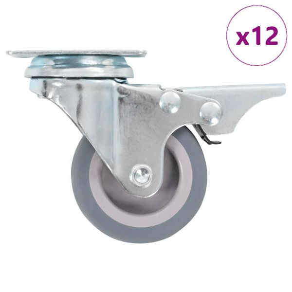 vidaXL Lenkrollen Set, Verpackungseinheit: 12 Stück 50 mm, 277822