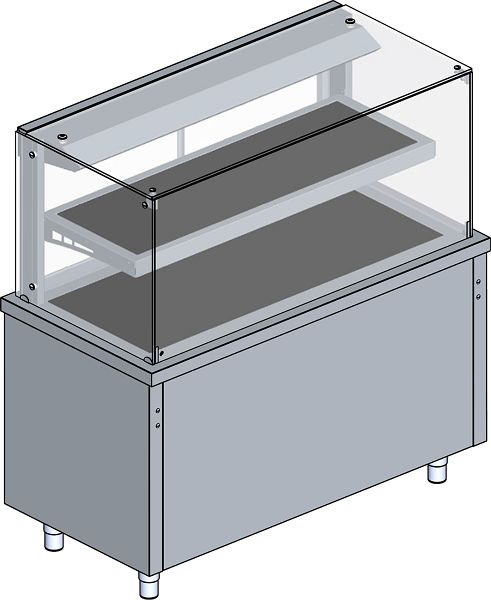 KBS Vitrine mit Glaskeramik-Warmhalteplatte Modul 2 GN 1/1, 330121