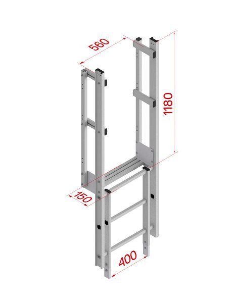 HYMER Ausstieg schmal mit Tritt, Alu, 0055569, 4019502366039