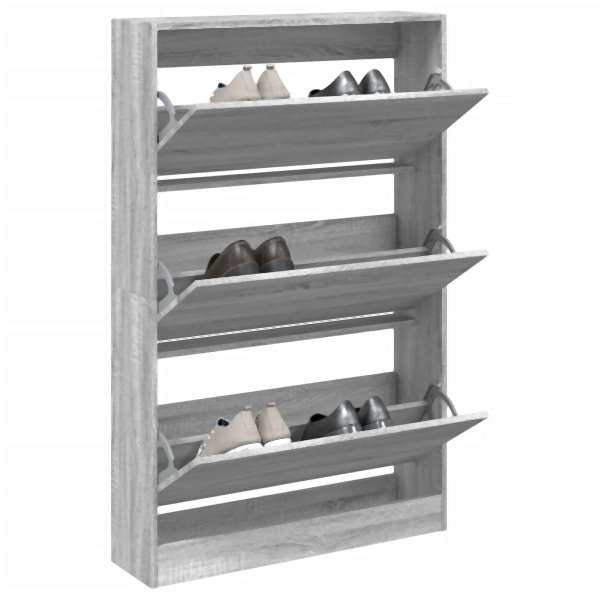 vidaXL Schuhschrank Grau Sonoma 80x21x125,5 cm Holzwerkstoff, 839929