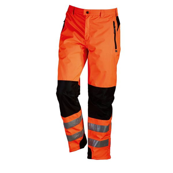 L+D HEKLA Warnschutzhose leuchtorange, wasserdicht, Polyester Oxford/ PU, getrennte Nähte, 3M Reflex, Größe: M, 40900-103-M