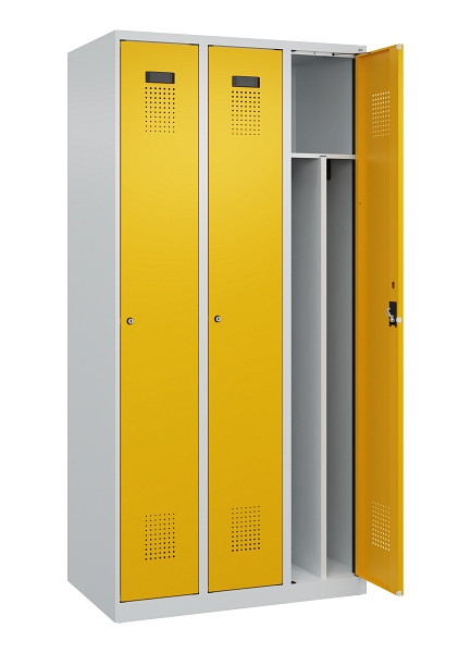 C+P Spind Evolo PLUS, 3 Abteile, 1850x900x500mm, 7035/1004, Verschluss Zylinderschloss, 049000-30F S10027