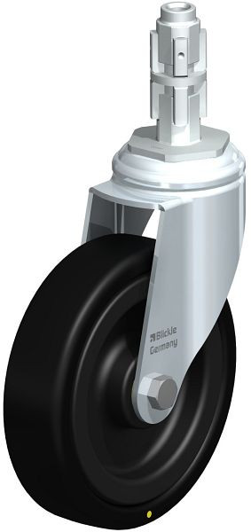 Blickle LKRA-VPA 126K-11-EL-E13 Apparate-Lenkrolle mit Rückenloch, Vollgummi, Schwarz, 743595