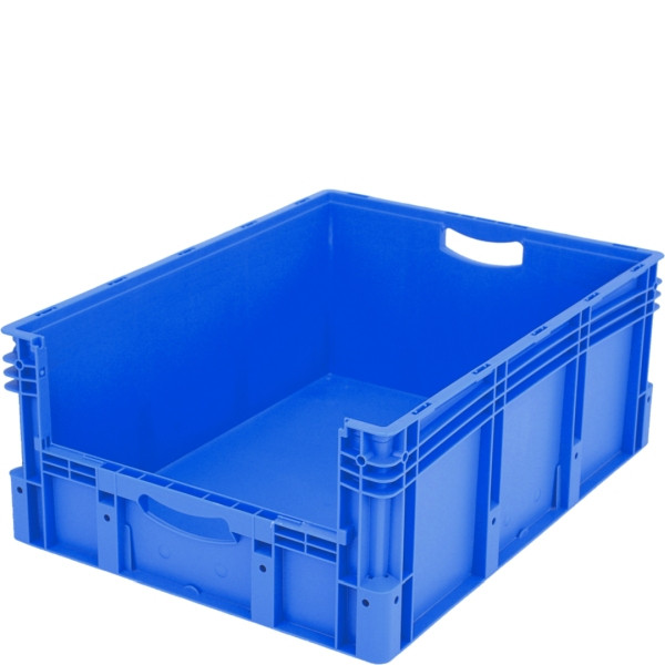 BITO Eurostapelbehälter XL 86324Rx800x600x320 blau, Etikett RX-Boden Entnahmeöffnung stirn, C0290-1034