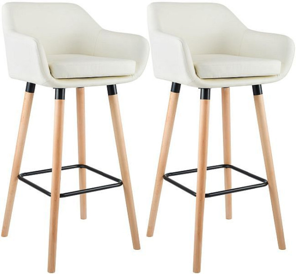 CLP Barhocker Grant Kunstleder, creme, VE: 2 Stück, 305296