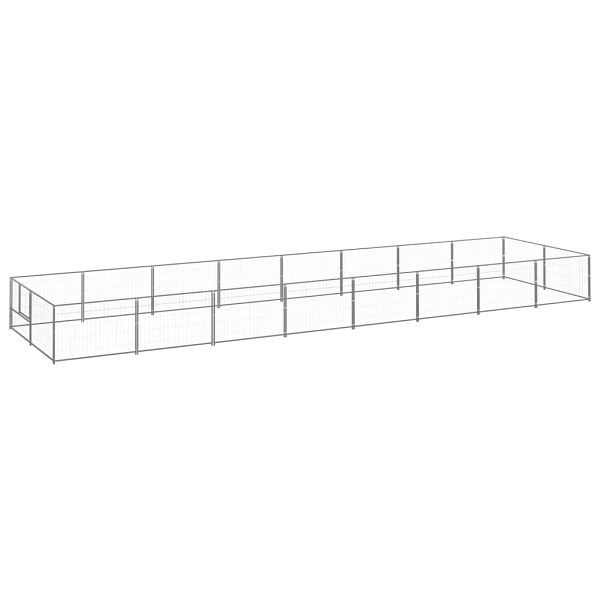 vidaXL Hundezwinger Silbern 16 m² Stahl, 3082124, 8720286663981