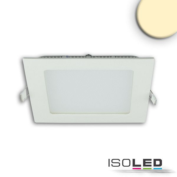 ISOLED LED Downlight, 9W, eckig, ultraflach, blendungsreduziert, weiß, warmweiß, dimmbar CRI90, 115460