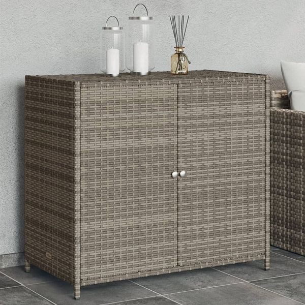 vidaXL Gartenschrank Grau 83x45x76 cm Poly Rattan, 365545
