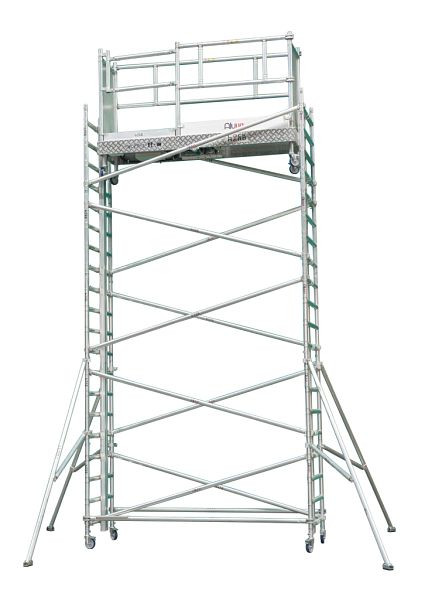 Lockhard elektrisches Rollgerüst AluLift M, Standhöhe 4 Meter, maximale Arbeitshöhe 6 Meter, 400M