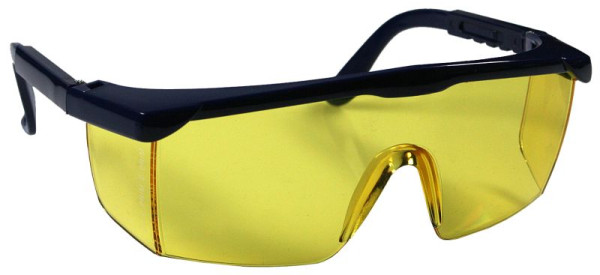 Busching UV-Schutzbrille, Gelb getönt, EN 166/170, verstellbare Sportbügel mit Rundumsicht, 100064