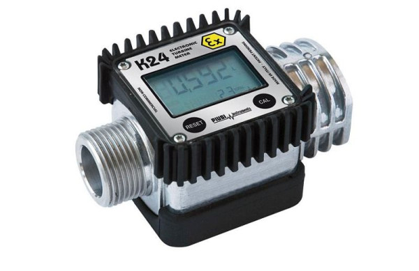 Cemo Digitaler Durchflusszähler K24 A ATEX zur Montage zwischen Befüllschlauch und Automatik-Zapfpistole, 10411