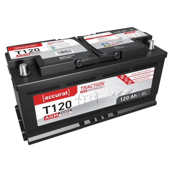 Accurat Traction T120 AGM DIN Versorgungsbatterie 12V 120Ah, VBB-AGM-T120