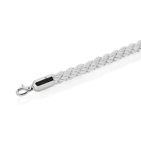 WAS Classic Verbindungskordel, Durchmesser 32 mm, 2,5 m, silber-weiß, mit verchromten Beschlägen, 2207258