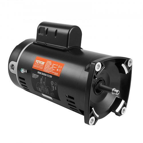 VEVOR 1.5 PS Poolpumpenmotor, 56Y Rahmen, 115V((12.8 Ampere))/230V(6.4 Ampere) 3450 U/min, 60Hz, 1.1 Betriebsfaktor, YCBDJ15HP56YPZUCCV9