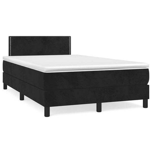 vidaXL Boxspringbett mit Matratze Schwarz 120x190 cm Samt, 3269833