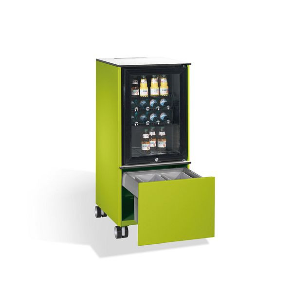 C+P Kühlschrank-Caddy Asisto, H1157xB500xT600mm, Farbe: Viridingrün / Viridingrün, Griffleiste, 54780-010 S10021