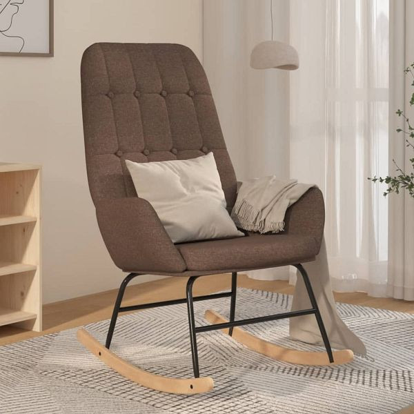 vidaXL Schaukelstuhl Taupe Stoff (Polyester), Sperrholz, 341262