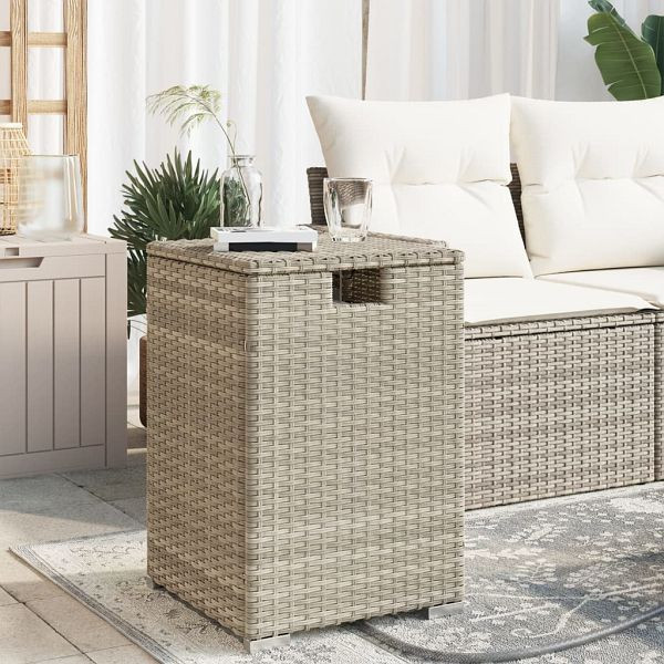 vidaXL Propan-Tank-Verstecktisch Hellgrau 40x40x60 cm Poly Rattan, 366298