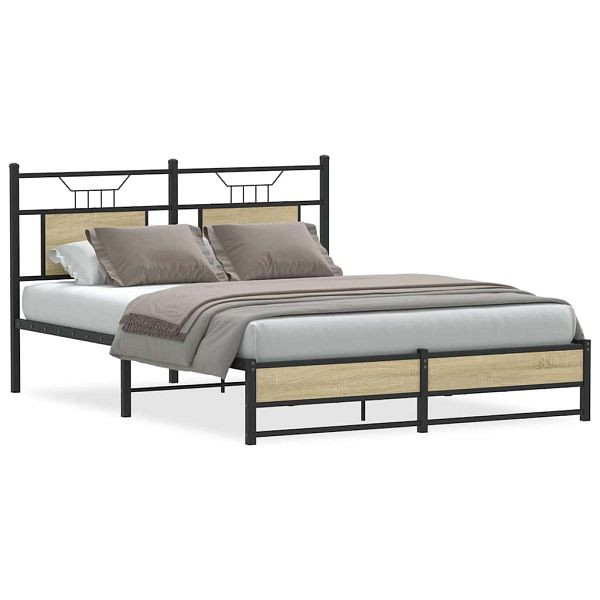 vidaXL Bettgestell ohne Matratze Sonoma-Eiche 150x200 cm Holzwerkstoff, 4106964