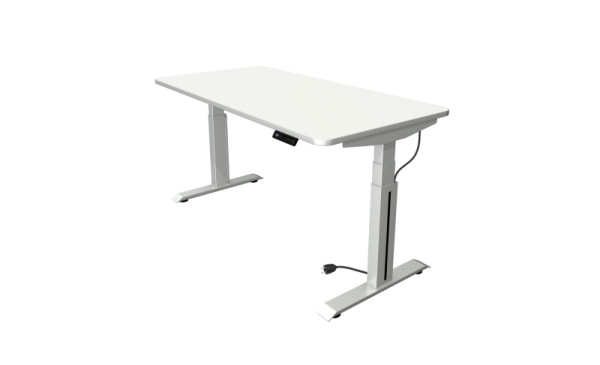 Kerkmann Sitz-/Stehtisch B 1600 x T 800 mm, elektrisch höhenverstellbar von 640-1290 mm, weiß, 10010610