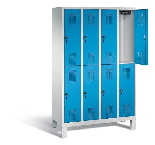 C+P Spind doppelstöckig Evolo, H1850xB1190xT500mm, Farbe: Lichtgrau / Lichtblau, 48310-40 S10198