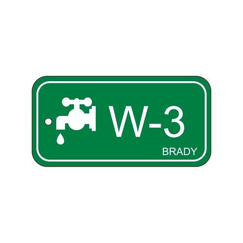 Brady Anhänger für Energiequellen, Wasser, Beschriftung W-3, VE: 25 Stück, 311920